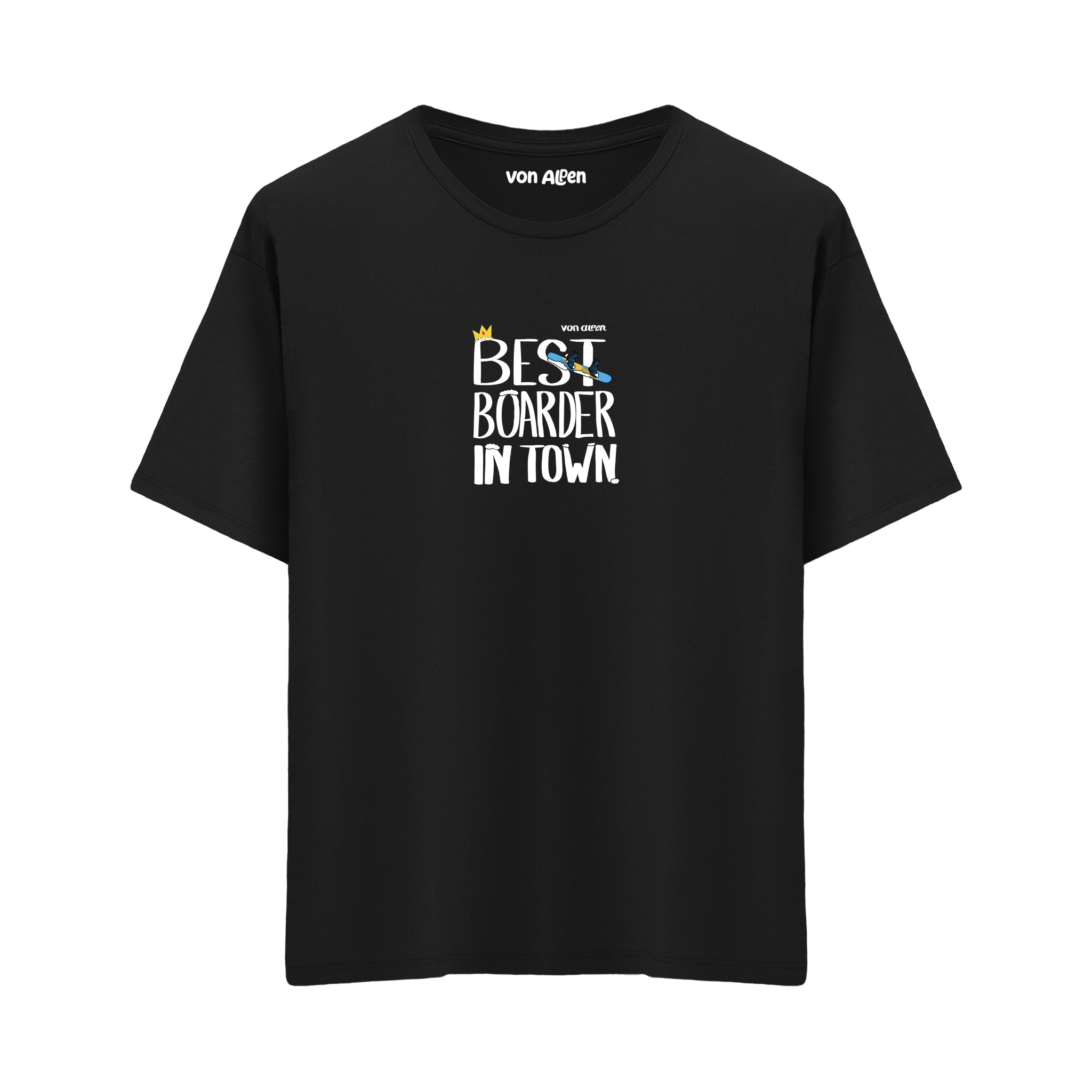 ENNOY S/S Boder T-Shirt BLACK × WHITE XL Best Boarder T-Shirt – Oversized Snowboard Tee for Powder and
