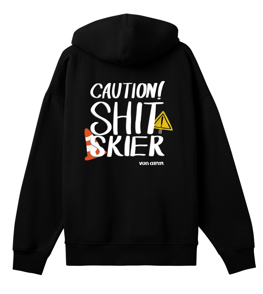 Shit Skier Hoodie Oversized Men’s (Back Print)