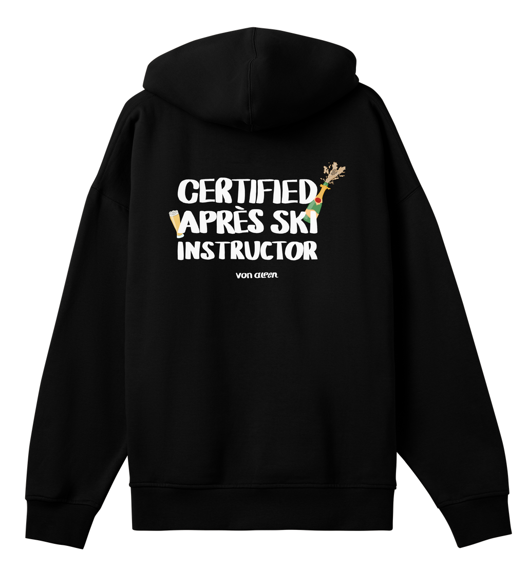 Certified Après-Ski Instructor Hoodie Oversized Men’s (Back Print)