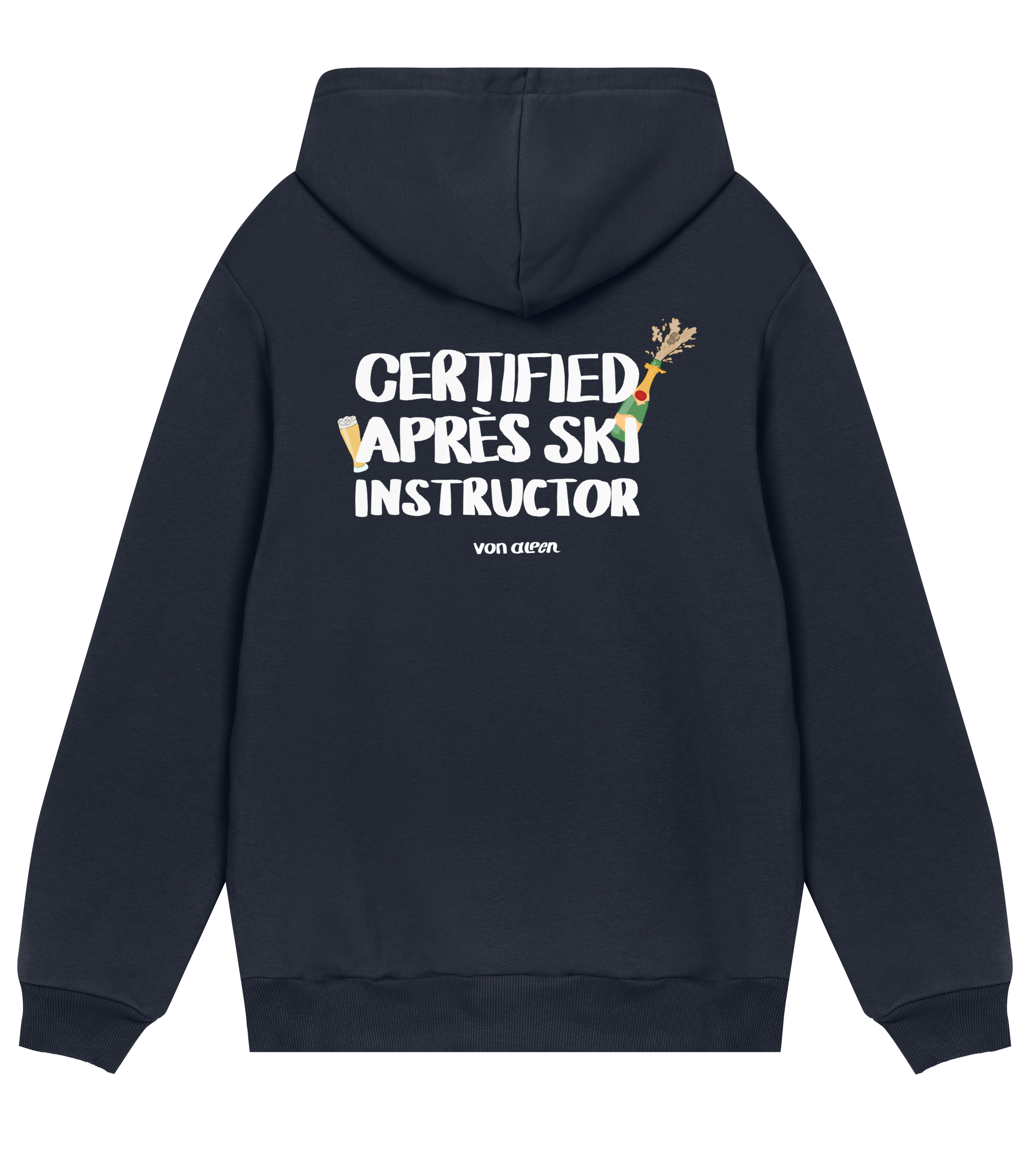 Certified Après-Ski Instructor Hoodie Regular Men’s (Back Print)