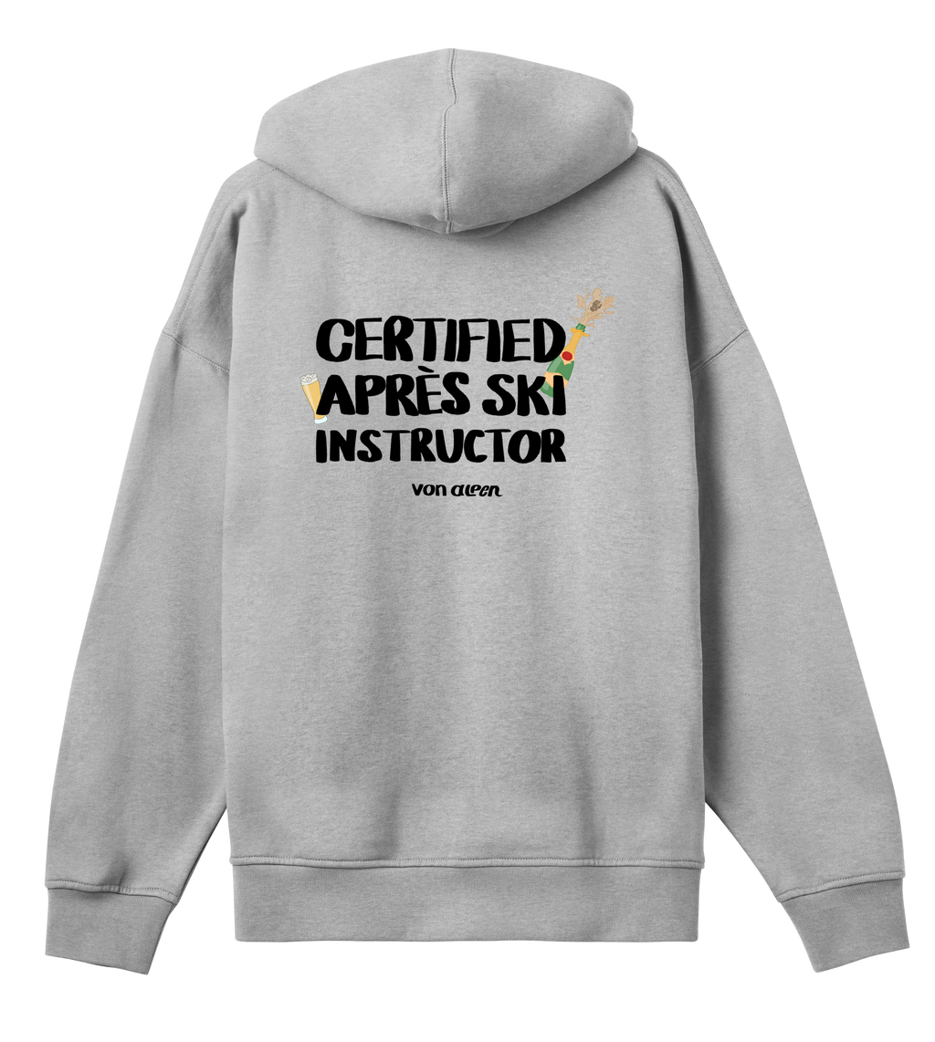 Certified Après-Ski Instructor Hoodie Oversized Men’s (Back Print)