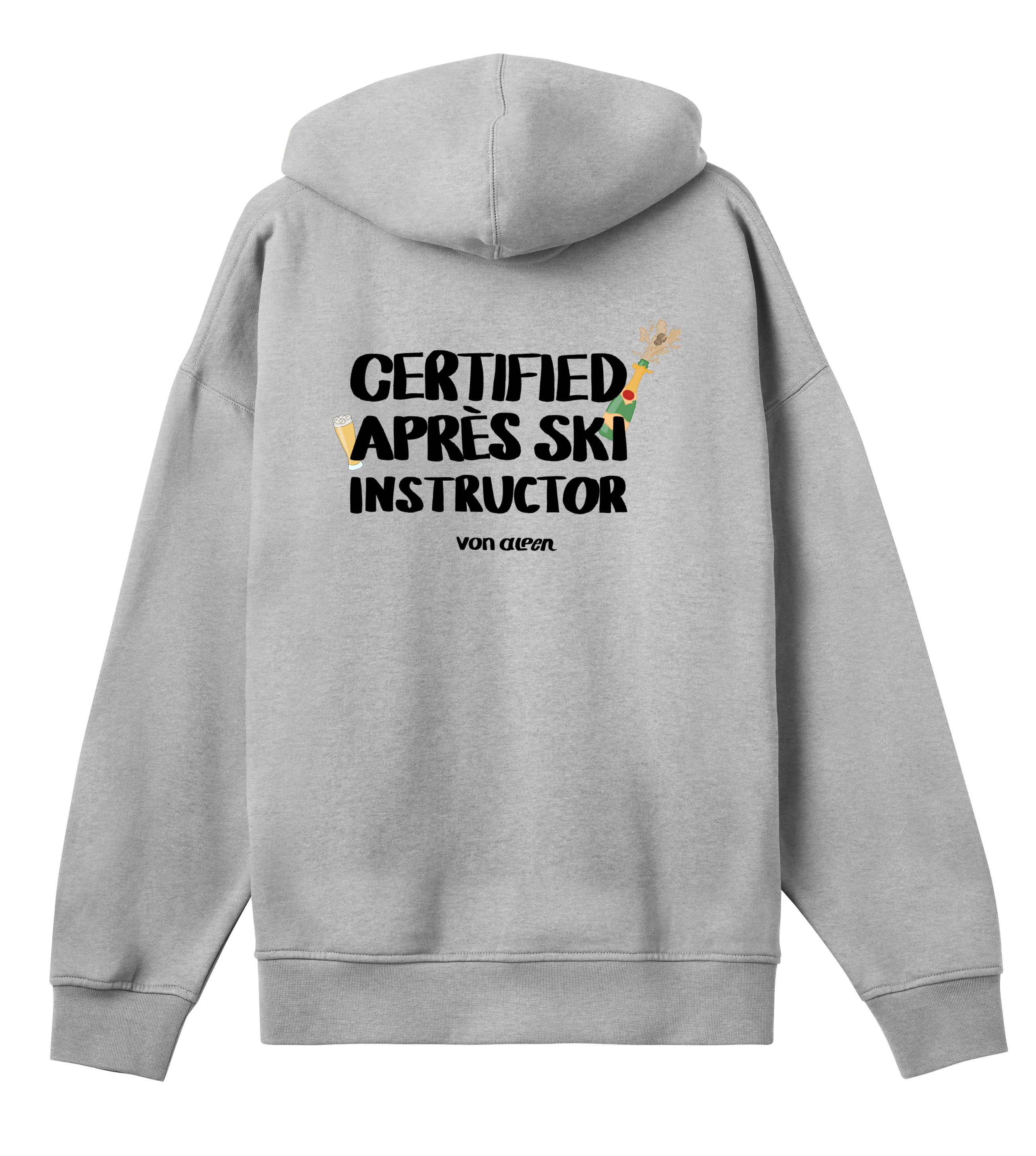 Certified Après-Ski Instructor Hoodie Oversized Men’s (Back Print)