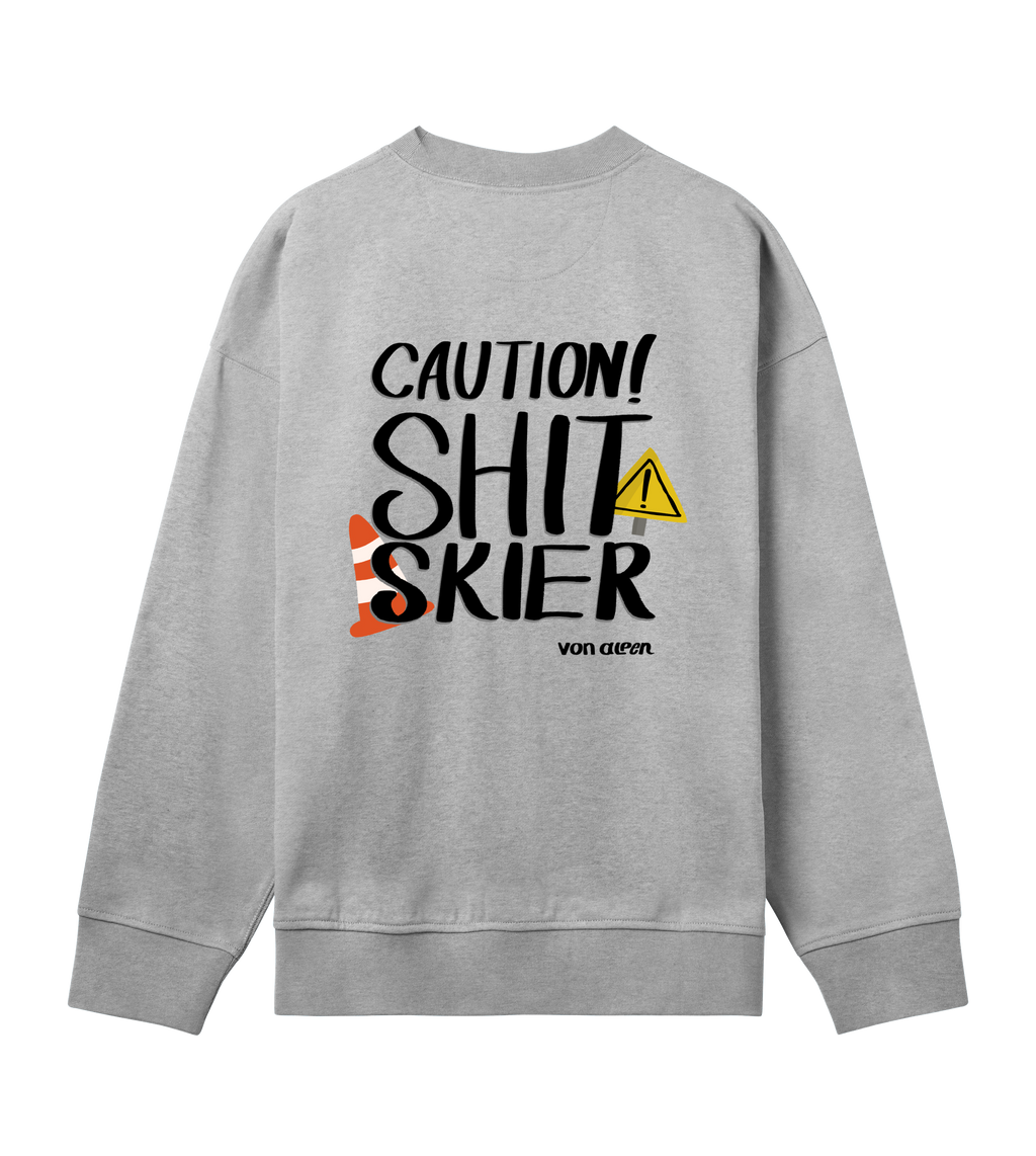 Shit Skier Sweatshirt Oversized Men’s (Back Print)