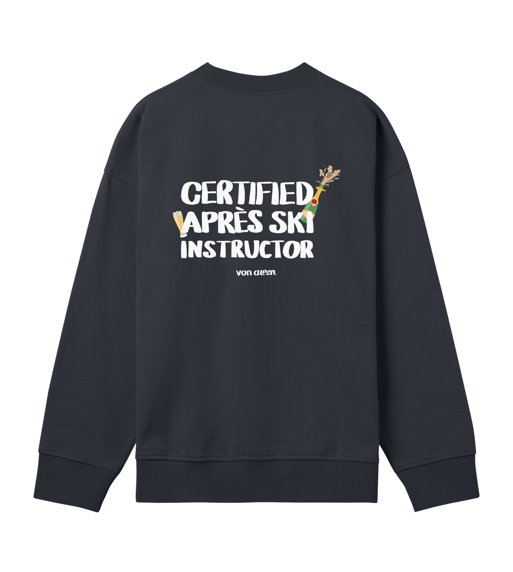 Certified Après-Ski Instructor Sweatshirt Oversized Men’s (Back Print)