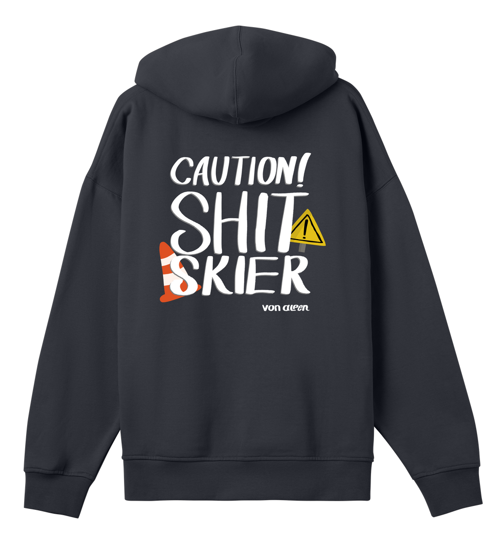 Shit Skier Hoodie Oversized Men’s (Back Print)