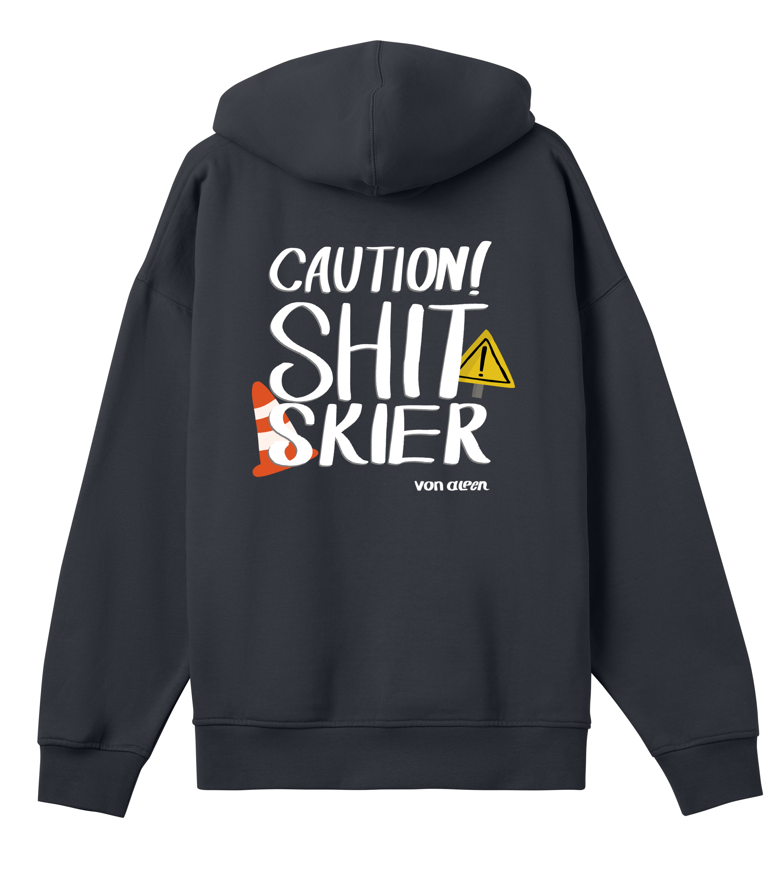 Shit Skier Hoodie Oversized Men’s (Back Print)