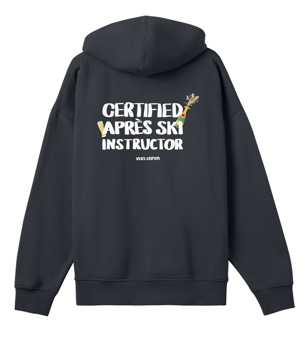 Certified Après-Ski Instructor Hoodie Oversized Men’s (Back Print)