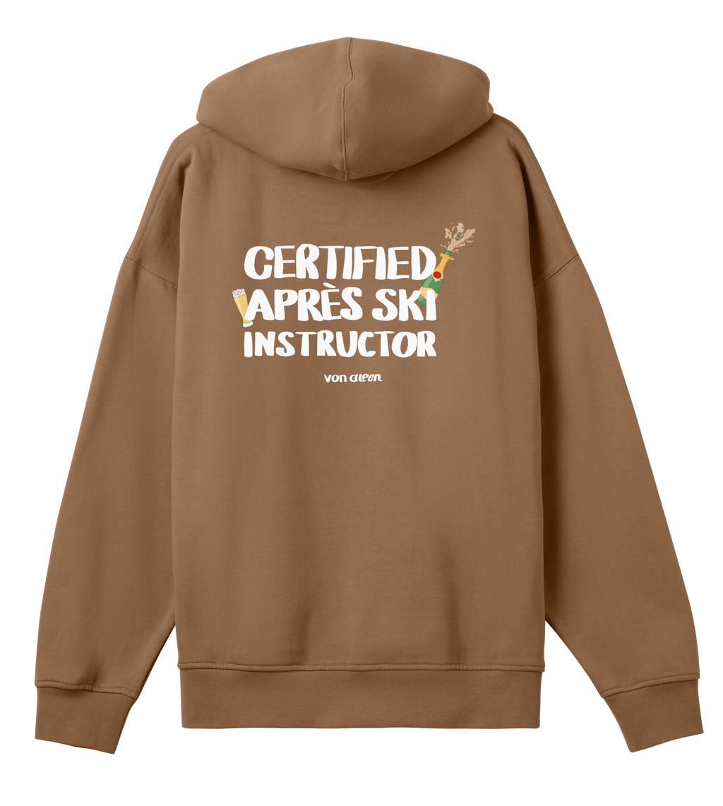 Certified Après-Ski Instructor Hoodie Oversized Men’s (Back Print)