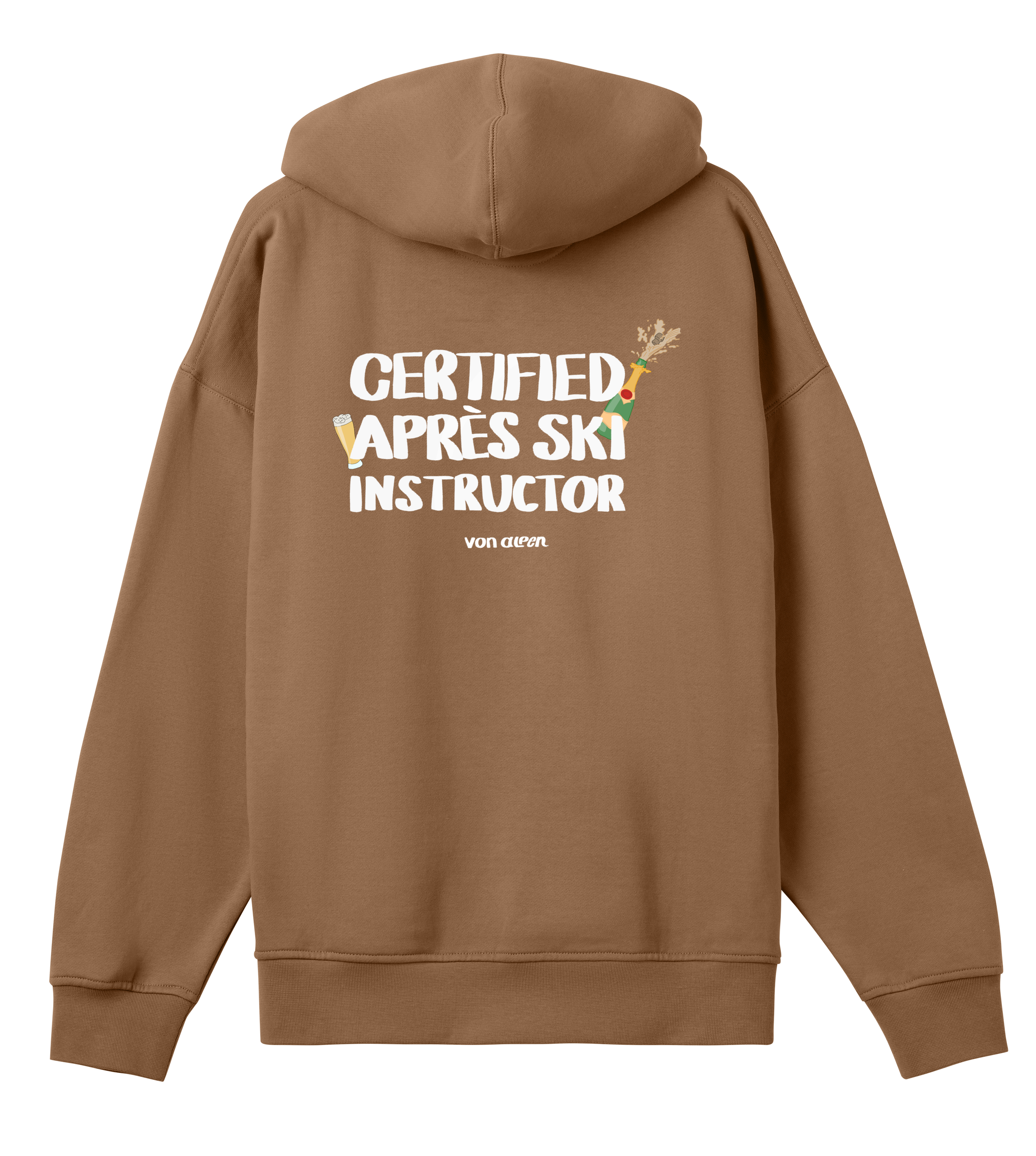 Certified Après-Ski Instructor Hoodie Oversized Men’s (Back Print)